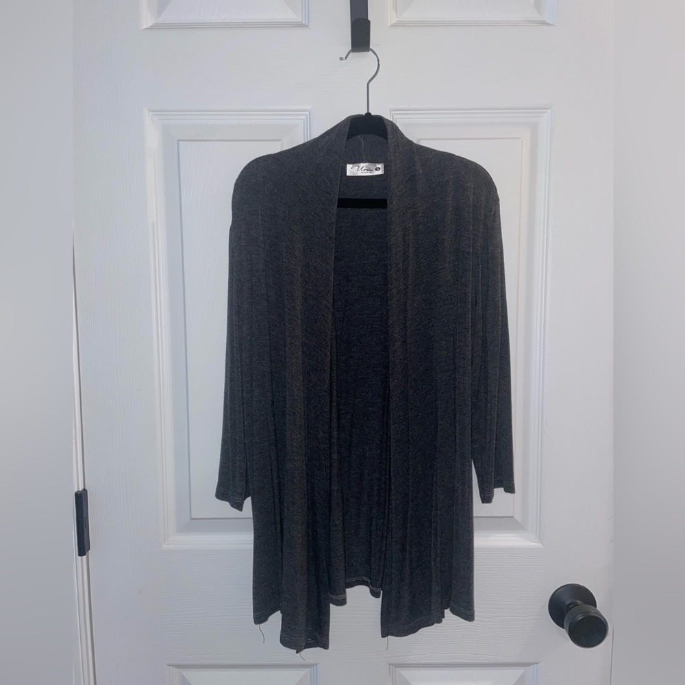 Draped Open Front Cardigan - Picture 2 of 10